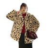 Imitation lamb fur leopard print imitation fur jacket women's light loose imitation rabbit fur integrated plush coat short