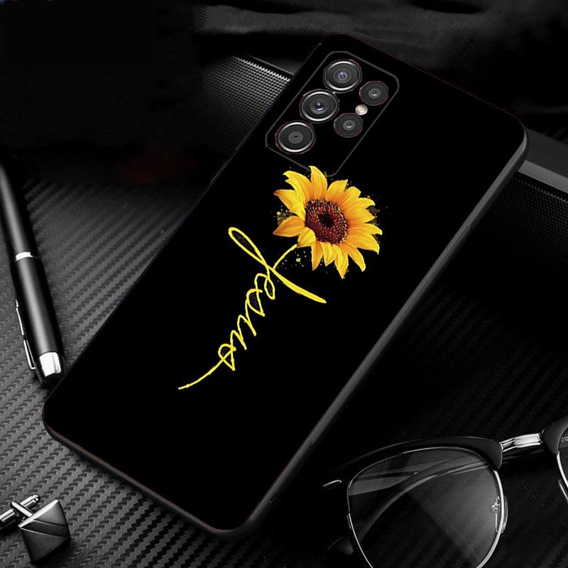 Phone Case for Samsung Galaxy S25 S24 S23 S22 S21 S20 Ultra S20 S22 S21 S10E S20 FE S24 Plus Beautiful Flower sunflower Case