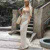 Liangli Summer New Arrival Export Plus Size Open Back Beach Sweaters Bikini Plus Size Long Cutout Blouse Long Dress