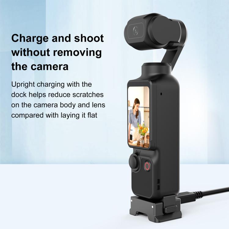 For DJI Osmo Pocket 4 / 3 PULUZ Plastic Quick-Release Charging Adapter Base (Black)