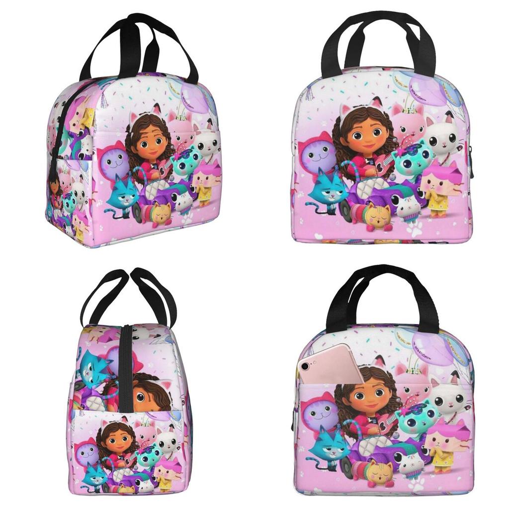 G-Gabbys Dollhouse Insulated Lunch Bag for Kids School Cooler Thermal Food Box Tote Portable Lunch Boxes Container
