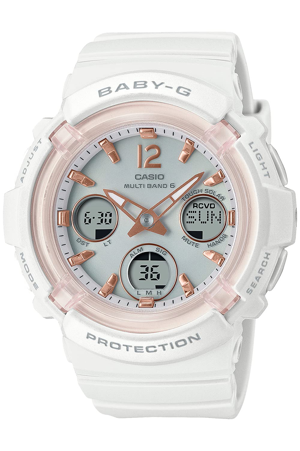 

Женские белые радиоуправляемые солнечные часы Casio Baby-G BGA-2800-7AJF
