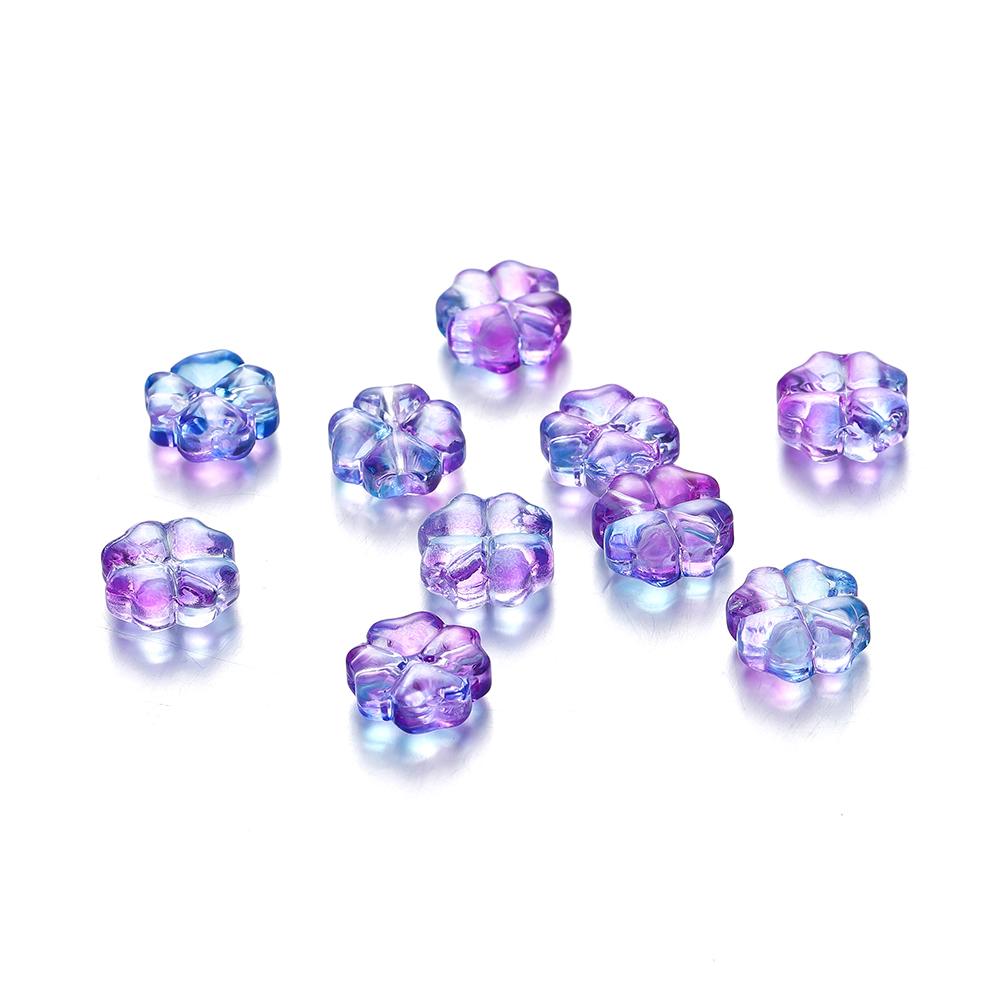 10/20pcs 10mm Czech Lampwork Crystal Flower Spacer Beads Flat Round Loose Beads For DIY Jewelry Making Supplies Accessories