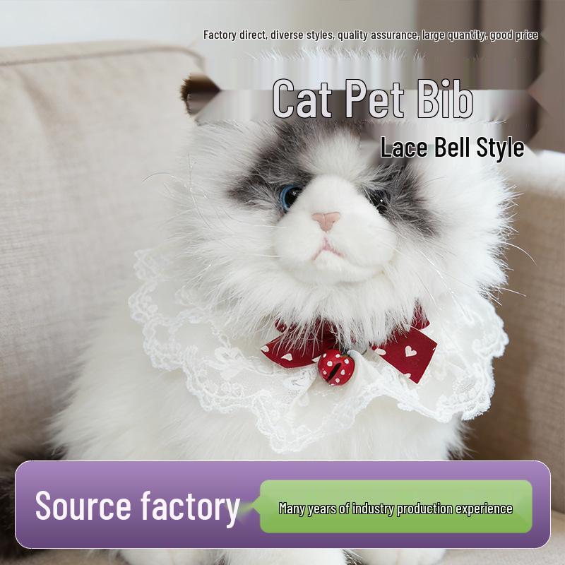 Adorable Cross-Border Bow Bell Pet Collar and Cat Bandana Model XS