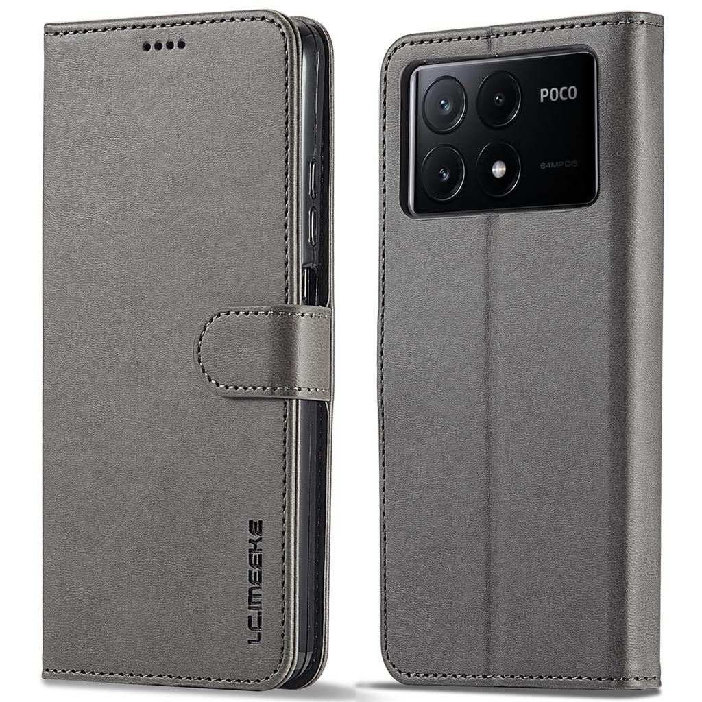 LC.IMEEKE For Xiaomi Poco X6 Pro 5G/Redmi K70E 5G Case Calf Texture Leather Wallet Flip Phone Cover