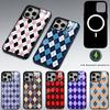 Plaid Background Phone Case For iPhone17,16,15,14,13,12,11 Plus,Pro Max Magnetic For Magsafe Wireless Charging