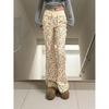 Women's Autumn/Winter Printed Wide-Leg Micro-Flare Casual Pants - Sporty, Versatile, Slimming Style