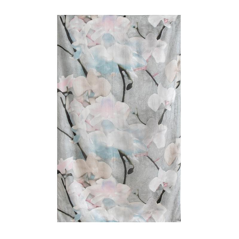 Spring  100% mulberry silk scarf women's thin shawl silk oil painting retro plain crepe satin premium long scarf