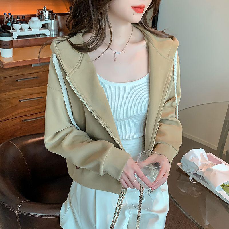 Women's Stylish Hooded Baseball Jacket - Loose Fit, High-End Cardigan for Spring & Autumn 2023