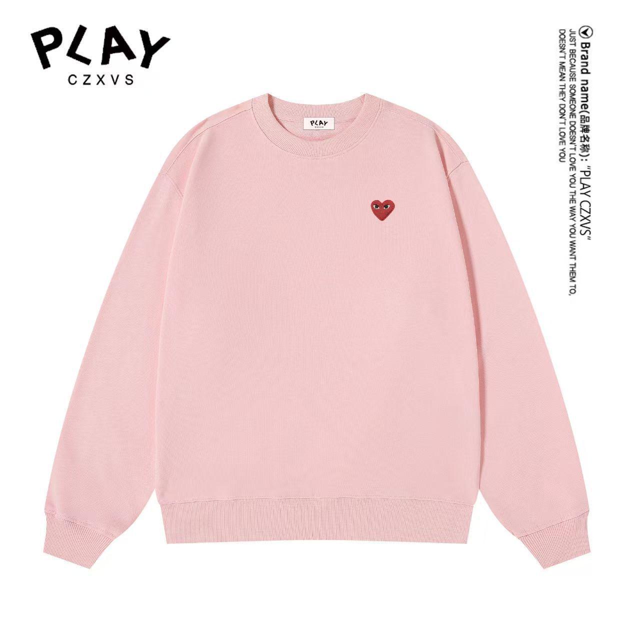 HEYPLAY Unisex Baumwoll-Hoodie mit Herzstickerei – Trendige japanische Marke, Rundhalsausschnitt, Langarm, Unifarben, Herbst-/Winterkollektion. Extra Large