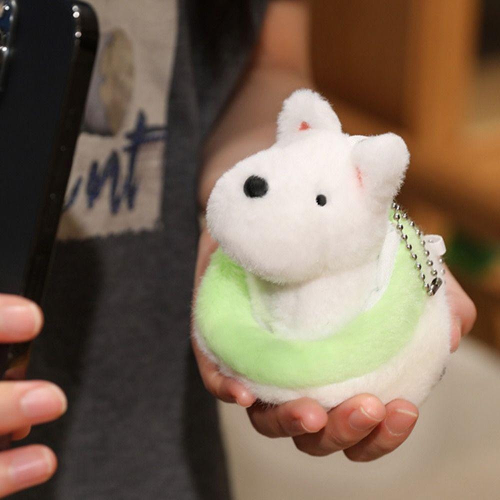 Bag Charm Puppy Nest Plush Keychain Puppy Dolls Schnauzer Plush Pendant  Kids Toy