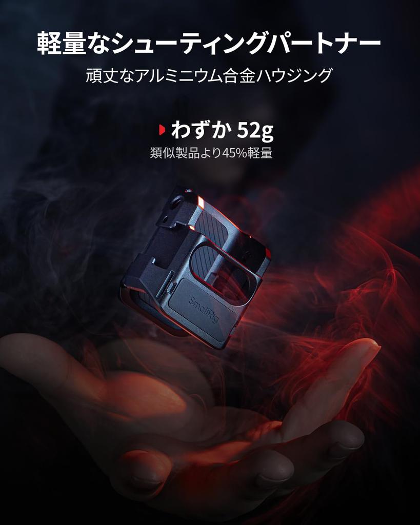 SmallRig DJI Osmo Pocket 3 Camera Expansion Adapter Aluminum Protective Video Cage with 52g Lightweight Pocket 3 Compatible Cold Shoe Thread 5072