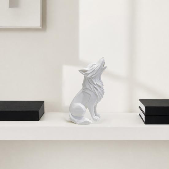 Wolf Howling Statue, 3D Printed Mini Animal Figurine, Standing Sitting Wolf Decor for Desk Shelf, Gift for Wolf Lovers