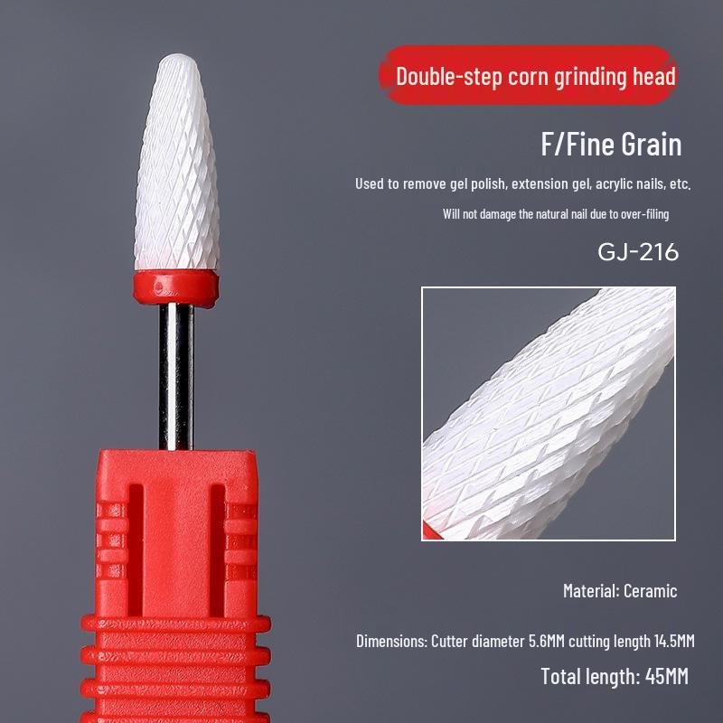 Ceramic Nail Art Grinding Head for Nail and Dead Skin Removal - Non-Heating Replacement Drill Bit.