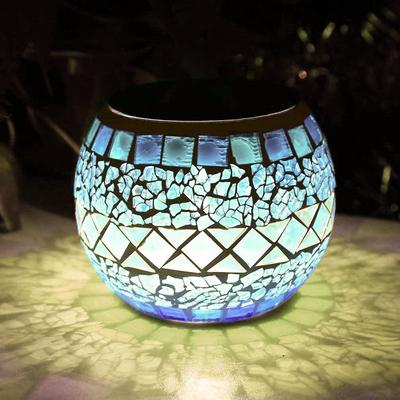 LEDGLE Solar Garten Glas Solar Beleuchtung Mosaik Glas Schaltet sich automatisch ein bei IP44 Perfekt für und Andere Dekorative Eine Tolle Licht, Licht, Lampe,