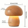 3 Color Light Wooden Mushroom Night Light LED Night Light Rechargeable Night Light  Childrens Room