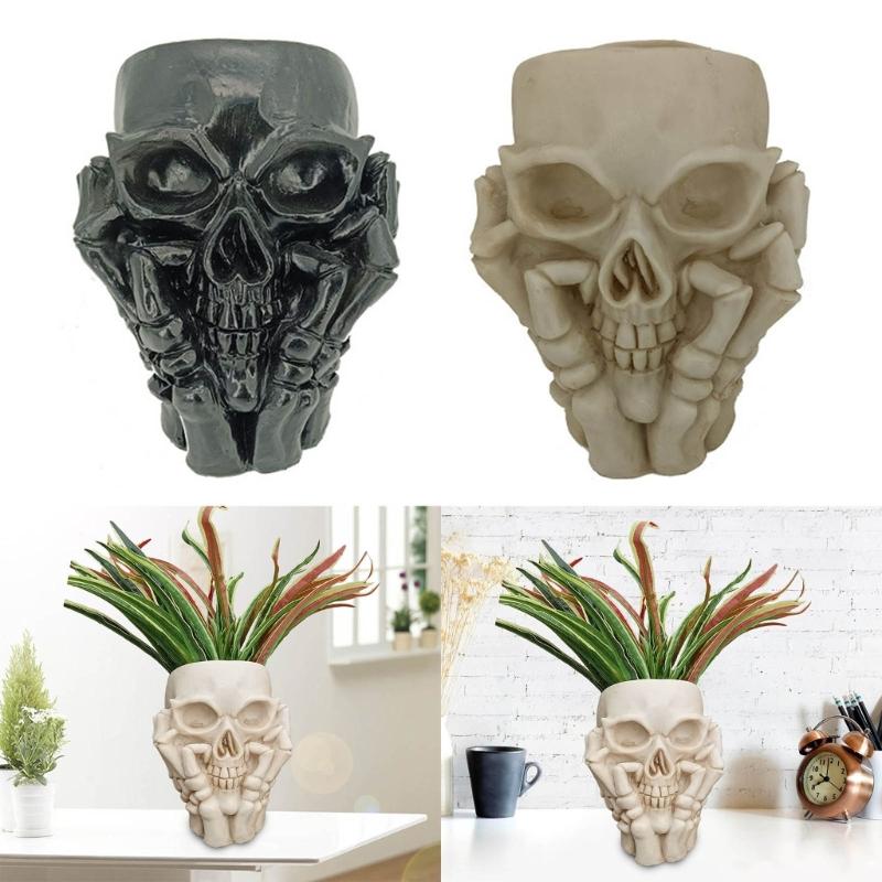 Donice w kształcie żywicznych czaszek Dekoracje z żywicznych czaszek Doniczki na kwiaty sukulenty w kształcie głowy czaszki Do ogrodu domowego na zewnątrz wewnątrz