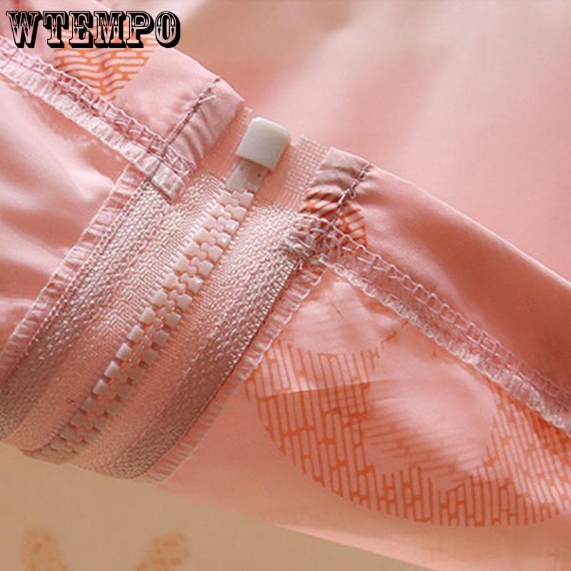 Summer Printed Sunscreen Women's Loose Long-sleeved Hooded Thin Casual Jacket