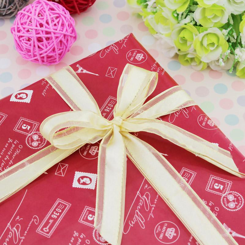 (25yards/roll) 25mm gold edge satin ribbon high quality gift packaging ribbon wedding gold ribbons