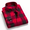 Cămăși casual din flanel de bumbac pentru bărbați cu design în carouri cu mânecă lungă cămăși pentru bărbați în carouri moale și calde pentru primăvară, toamnă, iarnă, guler cu nasturi, cu buzunar frontal