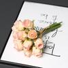 Artificial 12-Head Rose Bouquet for Bridal, Valentine's, Home Decor, Table Centerpiece, or Photography Props.