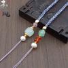 Hand-Woven Adjustable Dzi Bead Pendant Necklace Cord for DIY Jewelry Lanyard