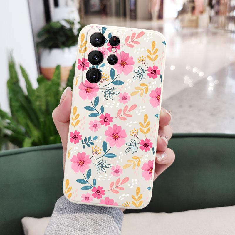 Pattern Spring Phone Case For Samsung Galaxy S25 FE S24 S23 S22 S21 S20 S10 S10E S9 Ultra Plus Note 20 Ultra 10 9 Plus Cover