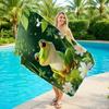 Cartoon-Frosch Strandtuch Niedlicher Grüner Froschdruck Schnelltrocknendes Mikrofaser Weiches Badetuch Für Kinder Erwachsene Sommerurlaub Schwimmbad