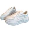 Thick-soled height-increasing small women's shoes spring new leather little white shoes versatile board shoes casual sports shoes