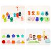 Montessori Wooden Toys Kids Busy Board Shape & Number Matching Digital Shape Educational Toys For Children Gifts