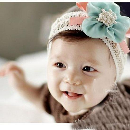 

Korean Chiffon Flower Lace Baby Headband Wig Hair Accessory розовый