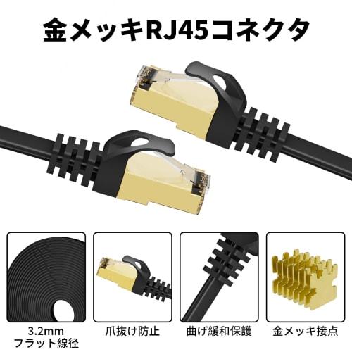LAN Cable 3M CAT8 Flat Ethernet Cable 40Gbps/2000MHz Gold Plated PoE Power Supply 28AWG Waterproof Internet Cable STP Shielded Superluminal Cable for