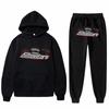 Conjunto de Sudadera Holgada de Manga Larga de Felpa para Hombre y Mujer con Pantalón, Sudadera con Capucha Estampada Bordada