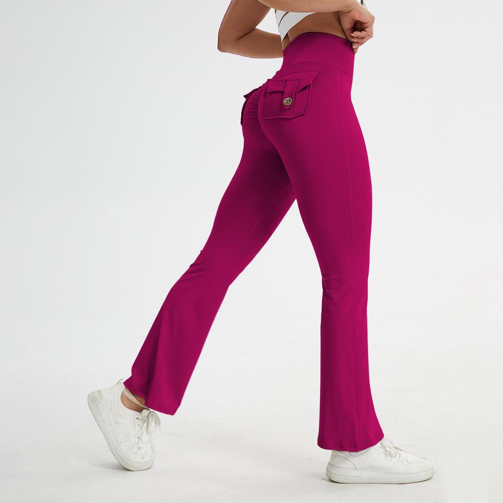 Zakvormige Micro Flare Yogabroek met Sneldrogend, Huidachtig Gevoel & Heup-Optillend Ontwerp - Fitness Sportbroek