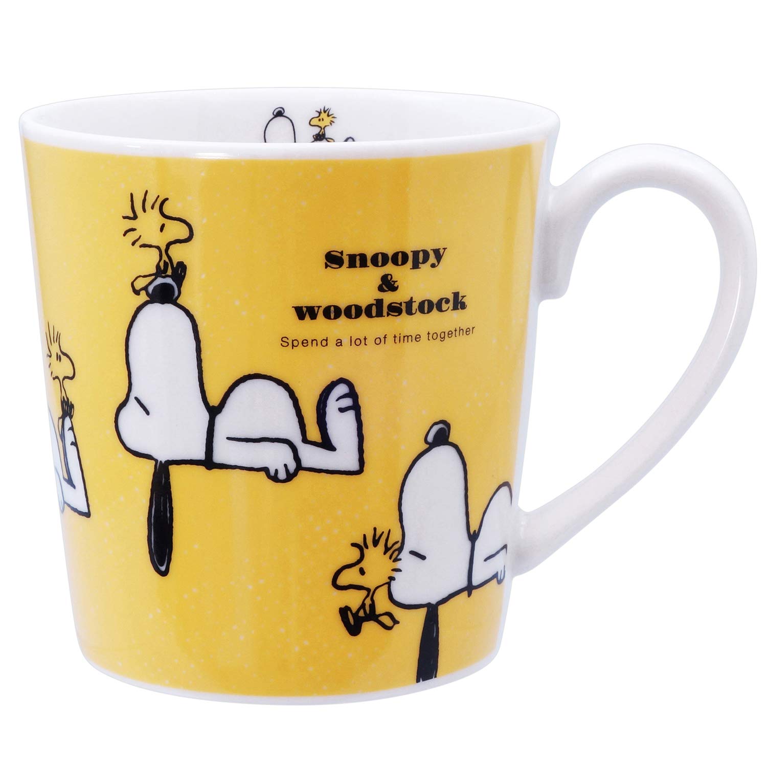 Kaneshotouki Snoopy Large Mug Snoopy Woodstock Yellow Made in Japan 604182 Peanuts (approx. 350ml) &