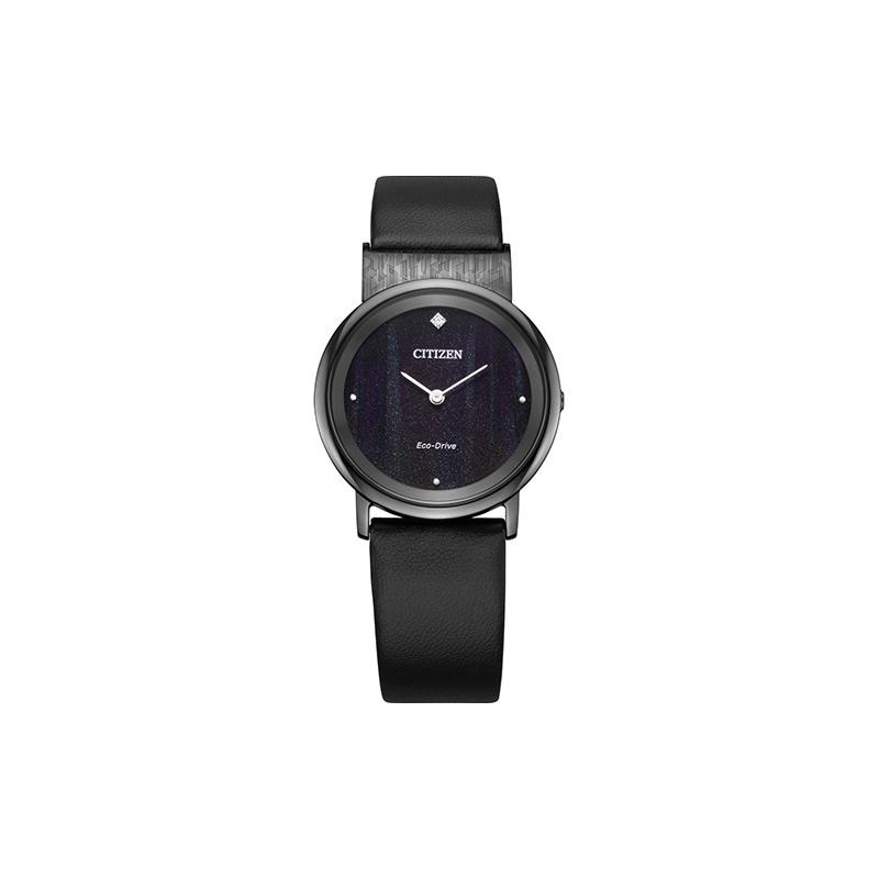 

CITIZEN Eco-Drive Series Sports Leisure Solar Quartz Artificial Leather Strap 31mm Unisex Black Dial EG7095-13E чорний