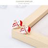 Women Christmas Snowman Ear Studs Cute Cartoon Earrings Jewelry Ornaments for Ladies