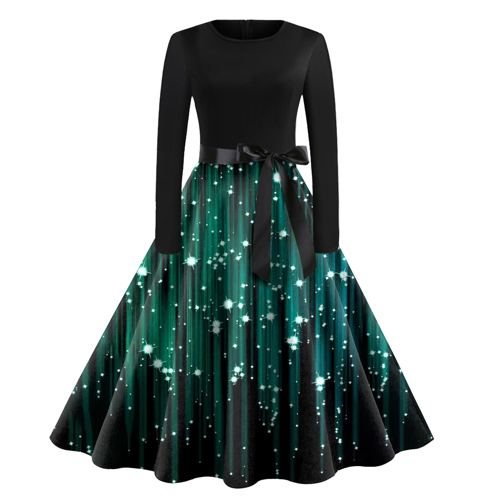 Женское винтажное классическое платье с воротником на талии и галстуком-бабочкой — фото 3