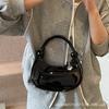 Hand-held Fashion Trend Dumpling Bag Women's 2025 New Simple and Versatile Patent Leather Shoulder Bag Niche Design Crossbody Bag