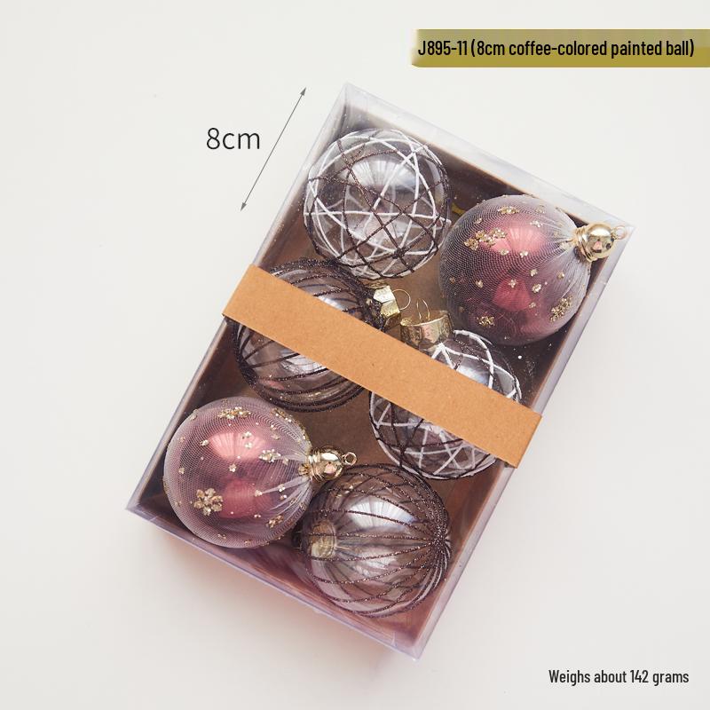 42pcs Electroplated Shiny Christmas Tree Baubles - Creative Hanging Ornaments for Festive Decoration