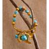 Yhpup 2026 Stainless Steel Handmade Jewelry Turquoise Stone Beads Chain Shoes Heart Leaf Drop Charm Statement Bracelet Bangle