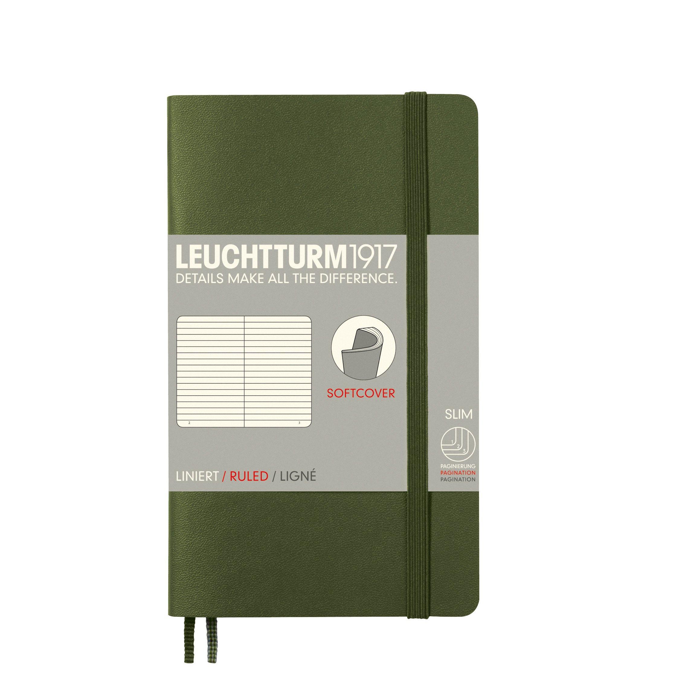 

LEUCHTTURM1917 Notebook A6 Lined Softcover Army 349287