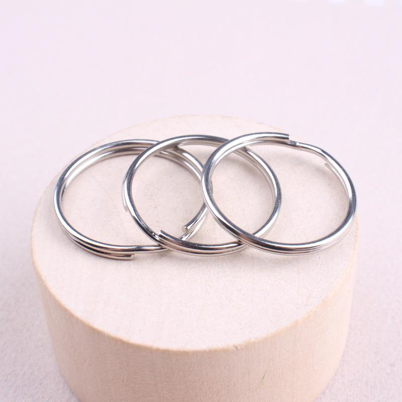 Stainless Steel Metal Split Flat Keyring Circle Halo