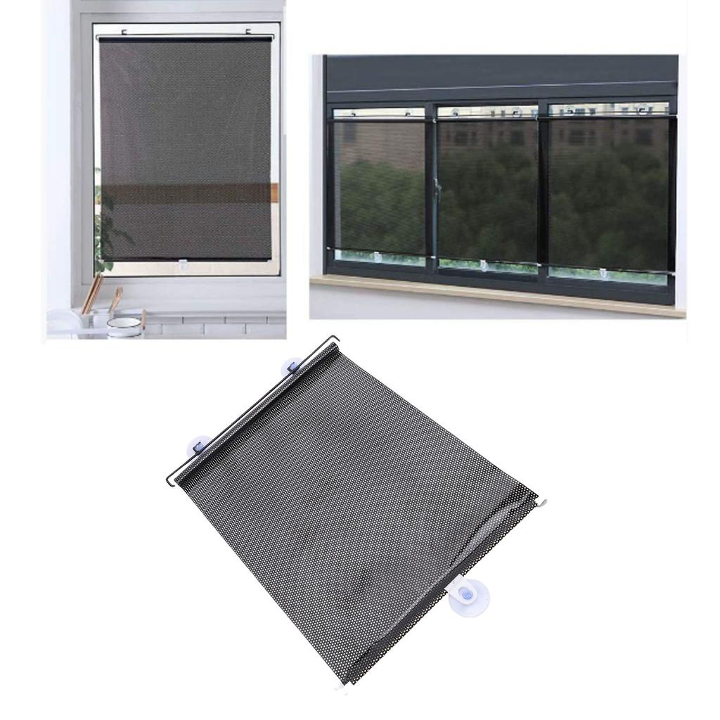 Auto Retractable Roller Sun Shade Block Strong Sunlight Car Sun Shade with 3 Suction Cups for Car Window