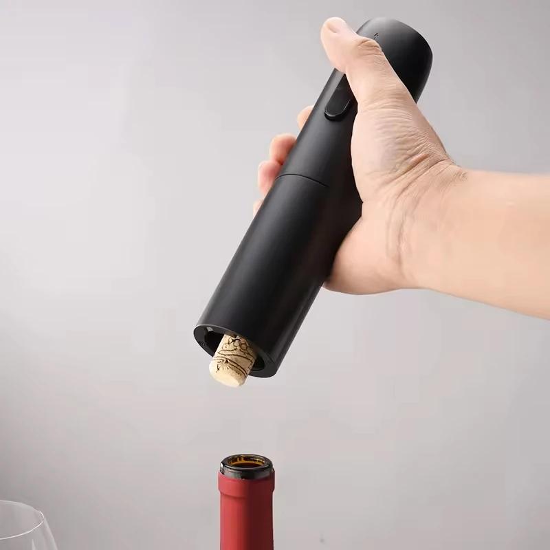 Electric Wine Opener Set with Corkscrew, Stopper, and Pourer - Rechargeable Automatic 4-in-1 Bottle Opener
