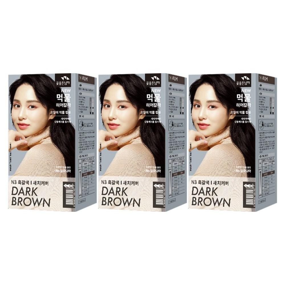 Man with Flowers CS Squid Ink Gray Hair Dye 200g N3 Dark Brown 3 pcs