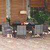 VidaXL Garden Dining Furniture and Cushions 7 Pcs Patio Dining Set Outdoor Table and Chairs Balcony 3095007