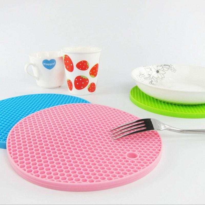 5 pièces Tapis d'isolation en silicone Support de casserole nid d'abeille Antidérapant Résistant à la chaleur Sous-verre de table.