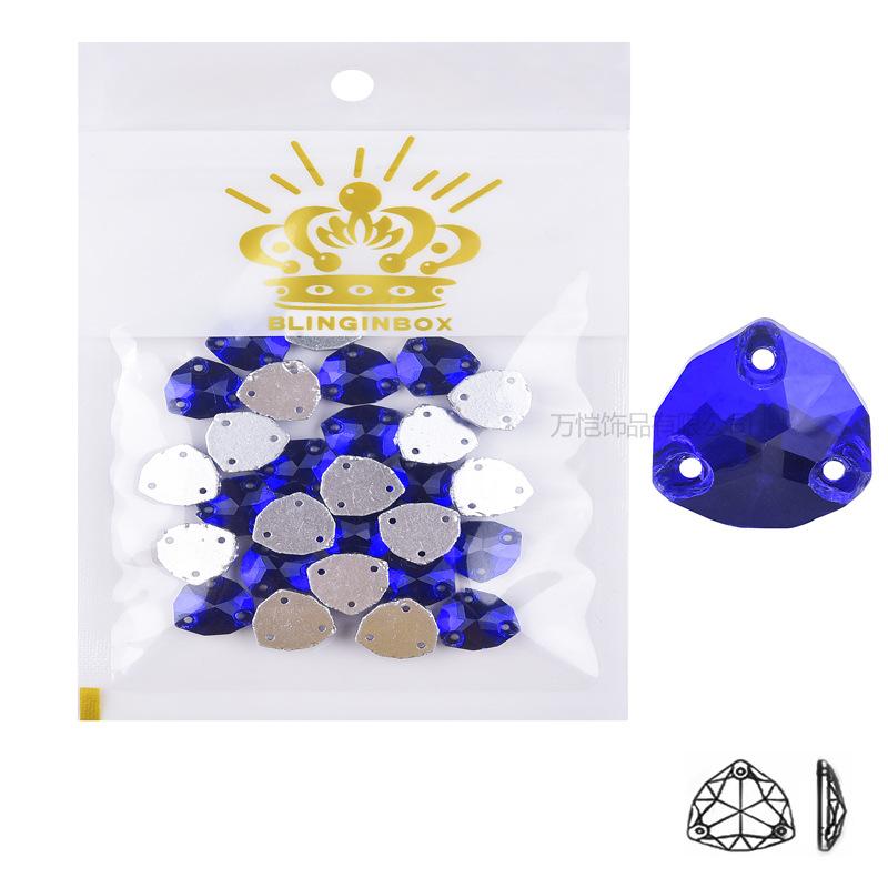 Glass Fat Triangular Flat Bottom Hand Sewn Drill, Neon Fluorescent Flat Buckle Rhinestone Jewelry Accessories Diy Clothing Accessories Sticker Drill