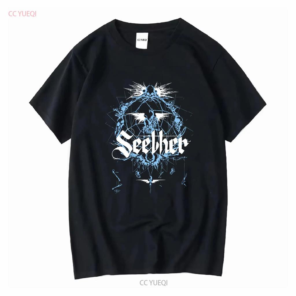 Seether Tričko Bavlna Černá Velikost S až 5XL PM1197 vintage Vyprané Pohodlné Unisex Lehce Pružné homme Univerzální Ležérní